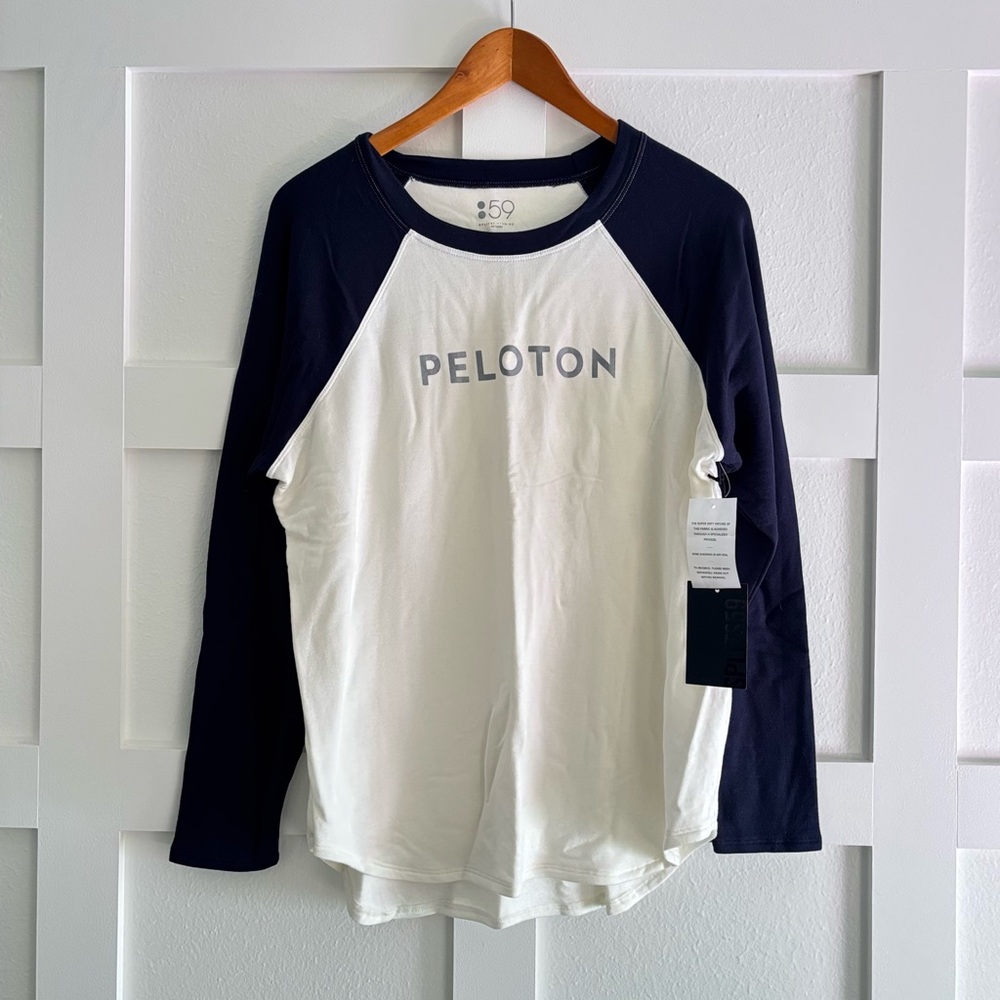 Peloton x Splits59 Navy and Cream Crew Neck Shirt